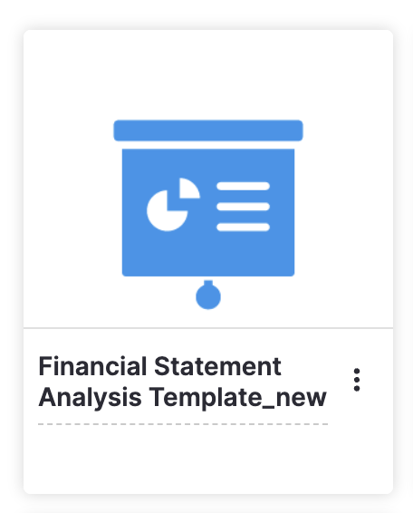 A close-up of a duplicated design thumbnail as it would appear on the My Designs page on the Venngage website. Because the design is a duplicate, its title is 'Financial Statement Analysis Template_new'.
