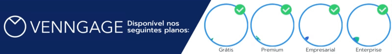 Disponível nos seguintes planos de assinatura da Venngage:
Grátis, Premium, Empresarial e Enterprise.