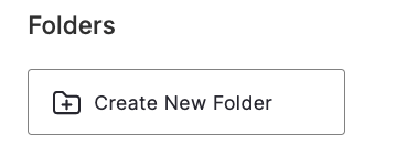 Um close-up da página de pastas de grupos com o título da página visível e uma caixa delimitada que diz 'Criar nova pasta' ao lado de um ícone de uma pasta com um sinal de mais.