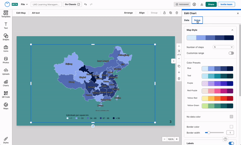 Customizing choropleth map steps and colors – Venngage Knowledge Base