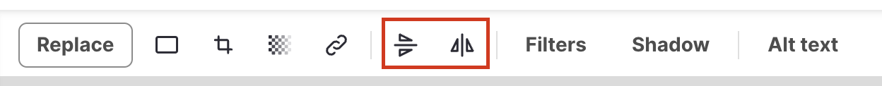 Image in the Venngage editor showing where the vertical and horizontal buttons are located from the top toolbar