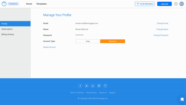 A user access their Account page, and clicks on the 'Subscription' tab. The user's account reflects that their subscription is canceled in the right view pane of the page, where the header 'Subscription details' appears and under 'Status' it reads 'Canceled'.