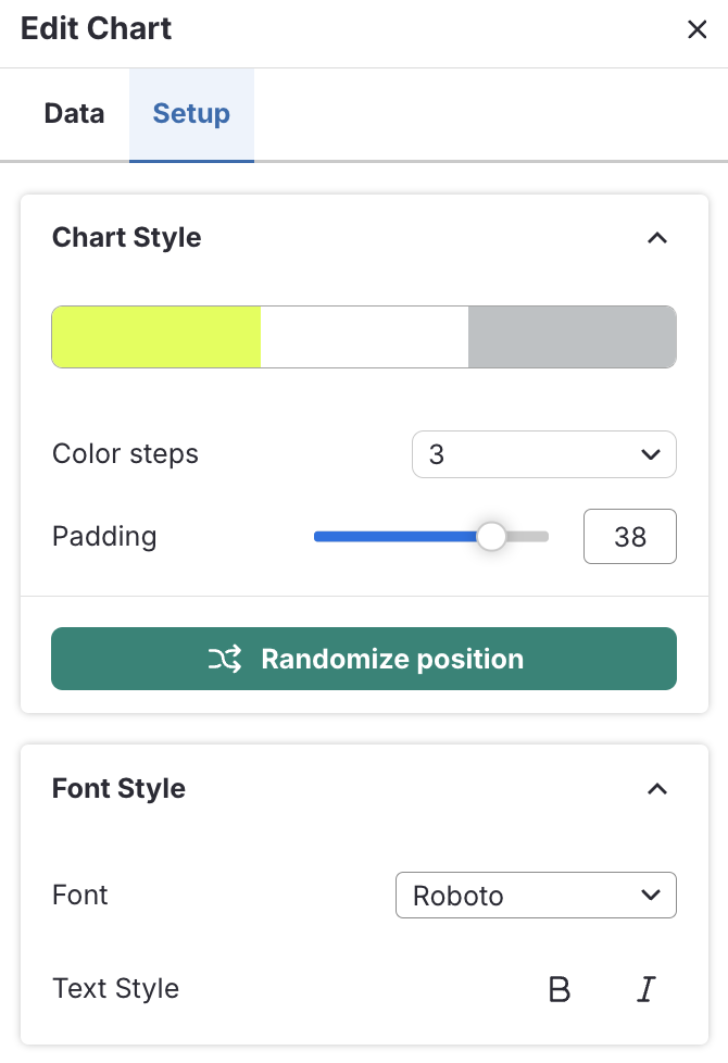 Image of the editor displaying the options under the Setup tab