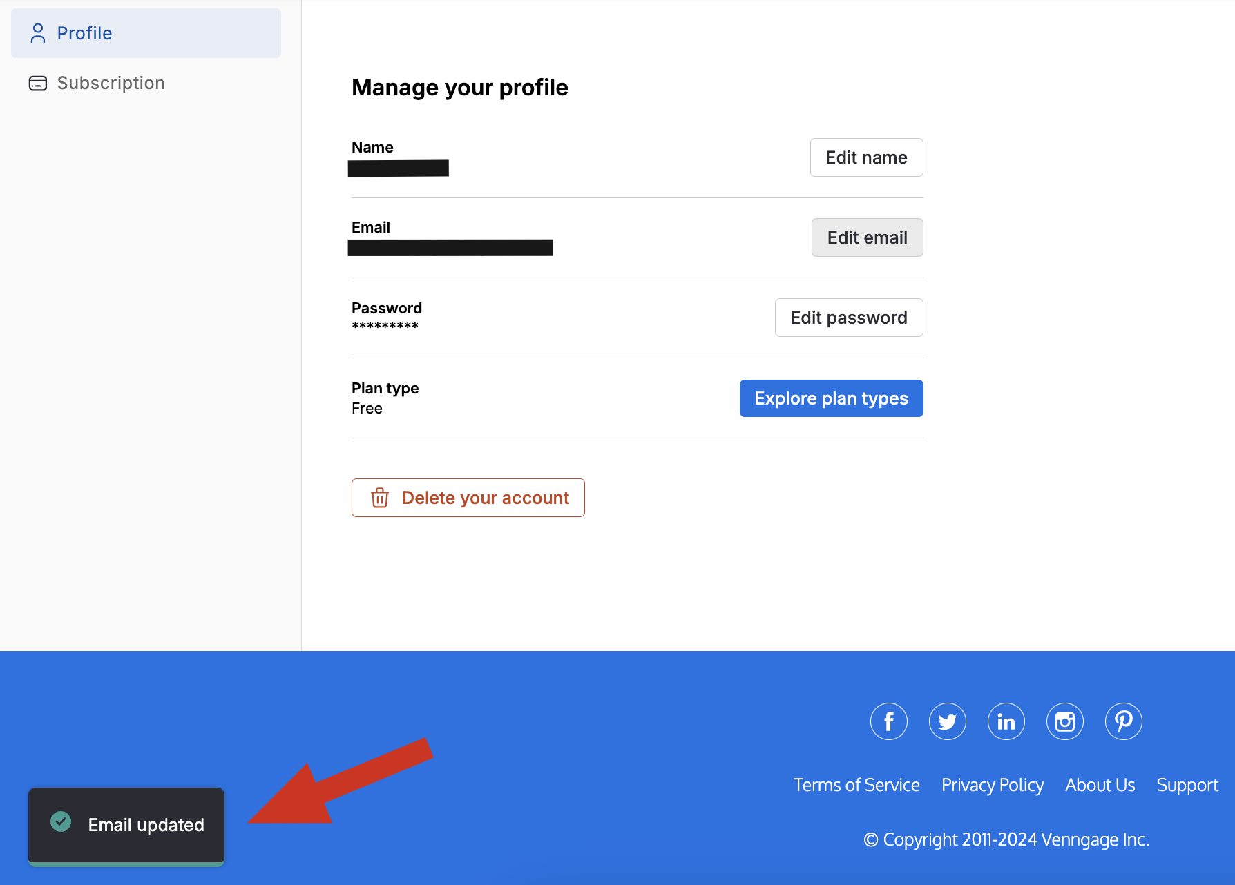 Image showing what the email confirmation looks like