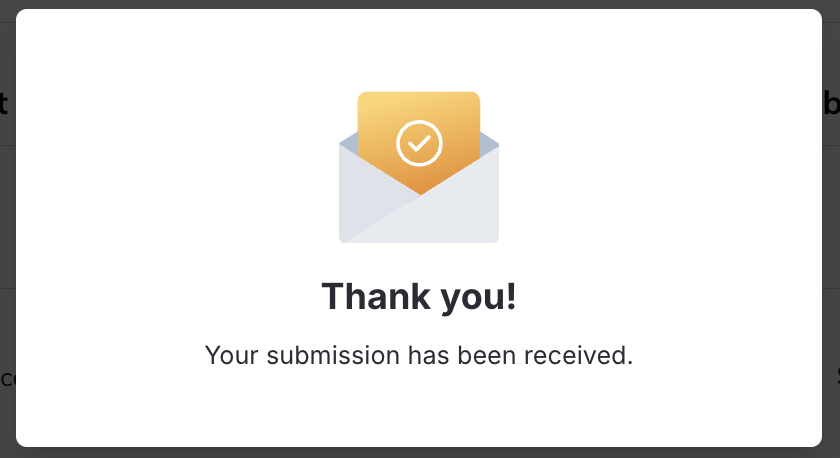 Image showing the confirmation after submitting their responses