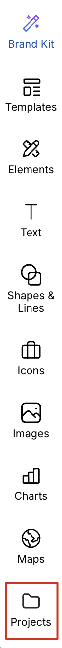 Image of the options showing on the left sidebar