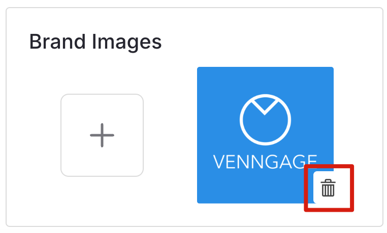 Image showing where the trash icon is located when deleting an icon or image