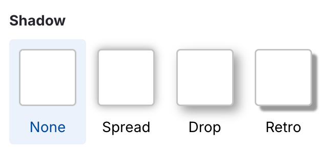 Image in the editor showing the shadow options